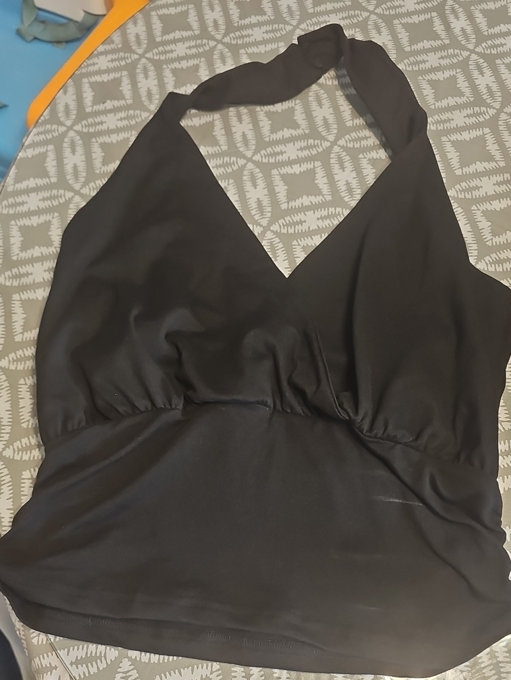 Kids Black Halter One-Piece Swimsuit
